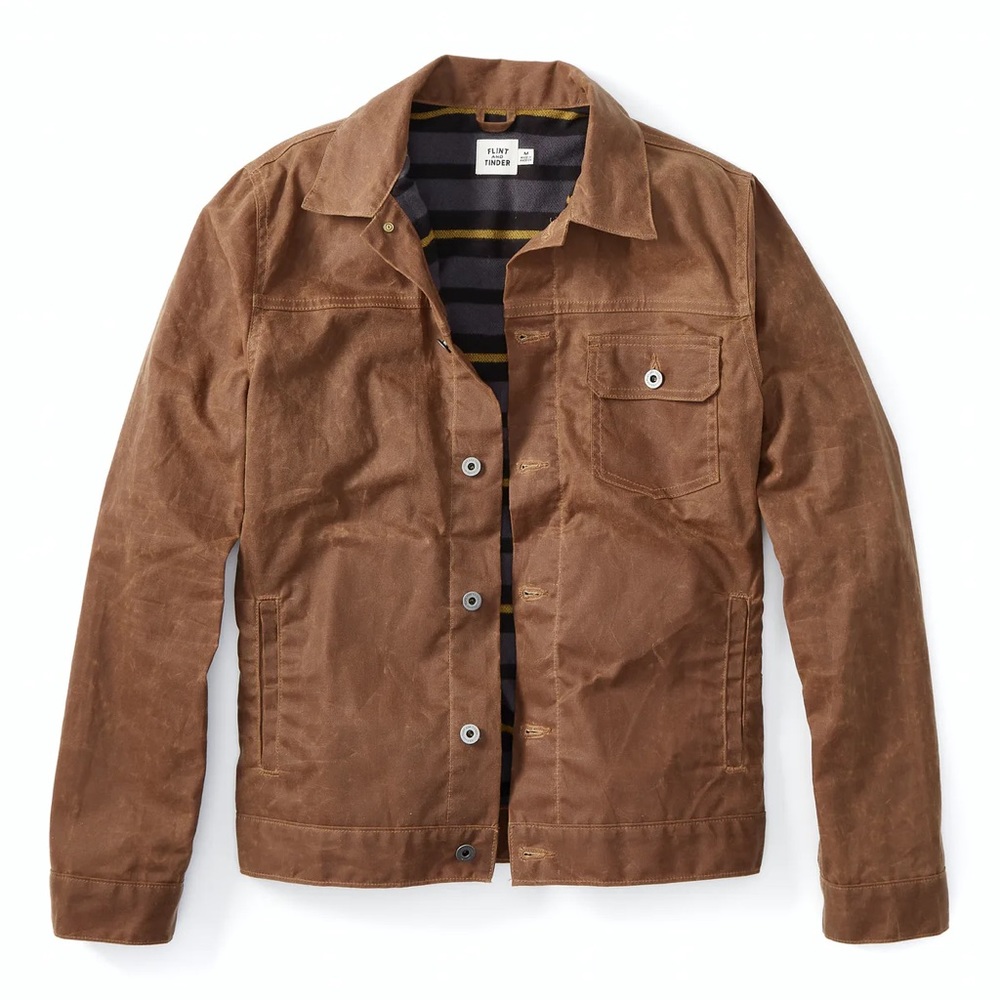 Flannel-lined Waxed Trucker Jacket *NWT*